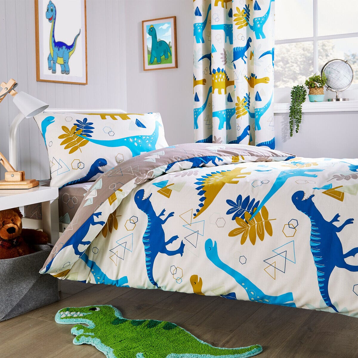 Olivia Rocco Kids Dinosaur Microfibre Duvet Cover Set