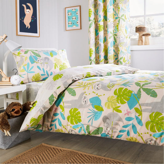 Olivia Rocco Kids Lazy Sloth Cotton Blend Duvet Cover Set