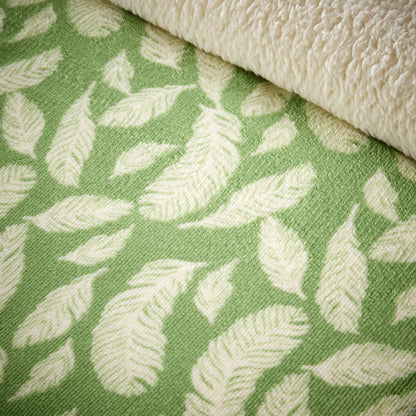 Olivia Rocco Floral Leaves Teddy Fleece Reversible Duvet Cover Set