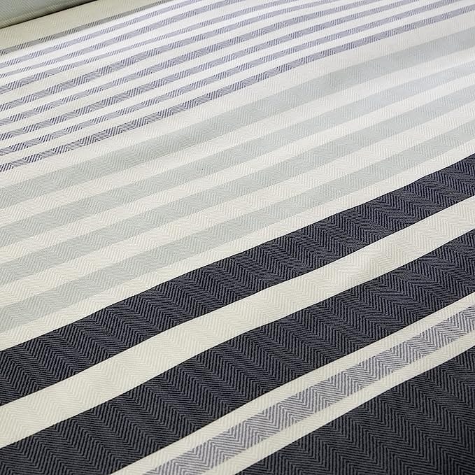 Olivia Rocco Miami Stripes Reversible Cotton Blend Duvet Cover Set with Pillowcases
