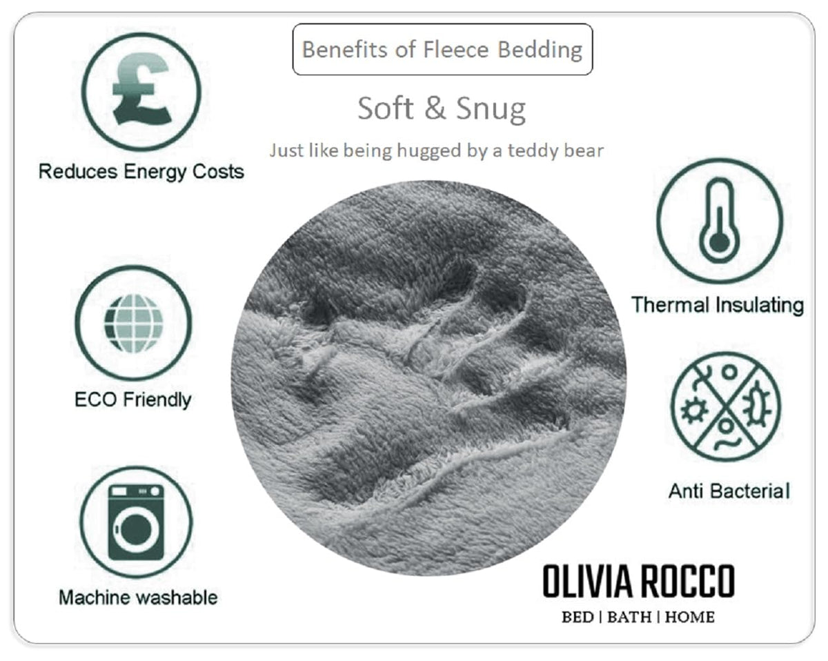 Olivia Rocco Leaf Print Teddy Fleece Reversible Duvet Cover Set