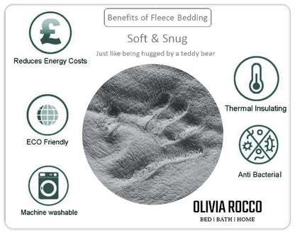 Olivia Rocco Leaf Print Teddy Fleece Reversible Duvet Cover Set