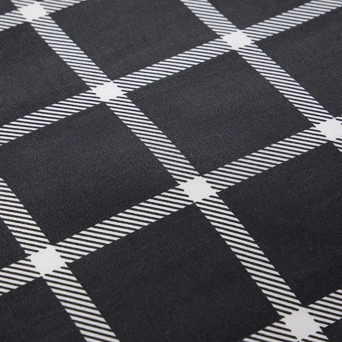 Olivia Rocco Boston Check Grey Reversible Duvet Cover Set