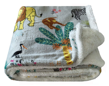Olivia Rocco Kids Jungle Safari Teddy Fleece Duvet Cover Set