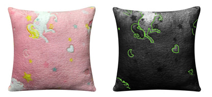 Olivia Rocco Kids Rainbow Unicorn Glow in the Dark Teddy Fleece Duvet Cover Set