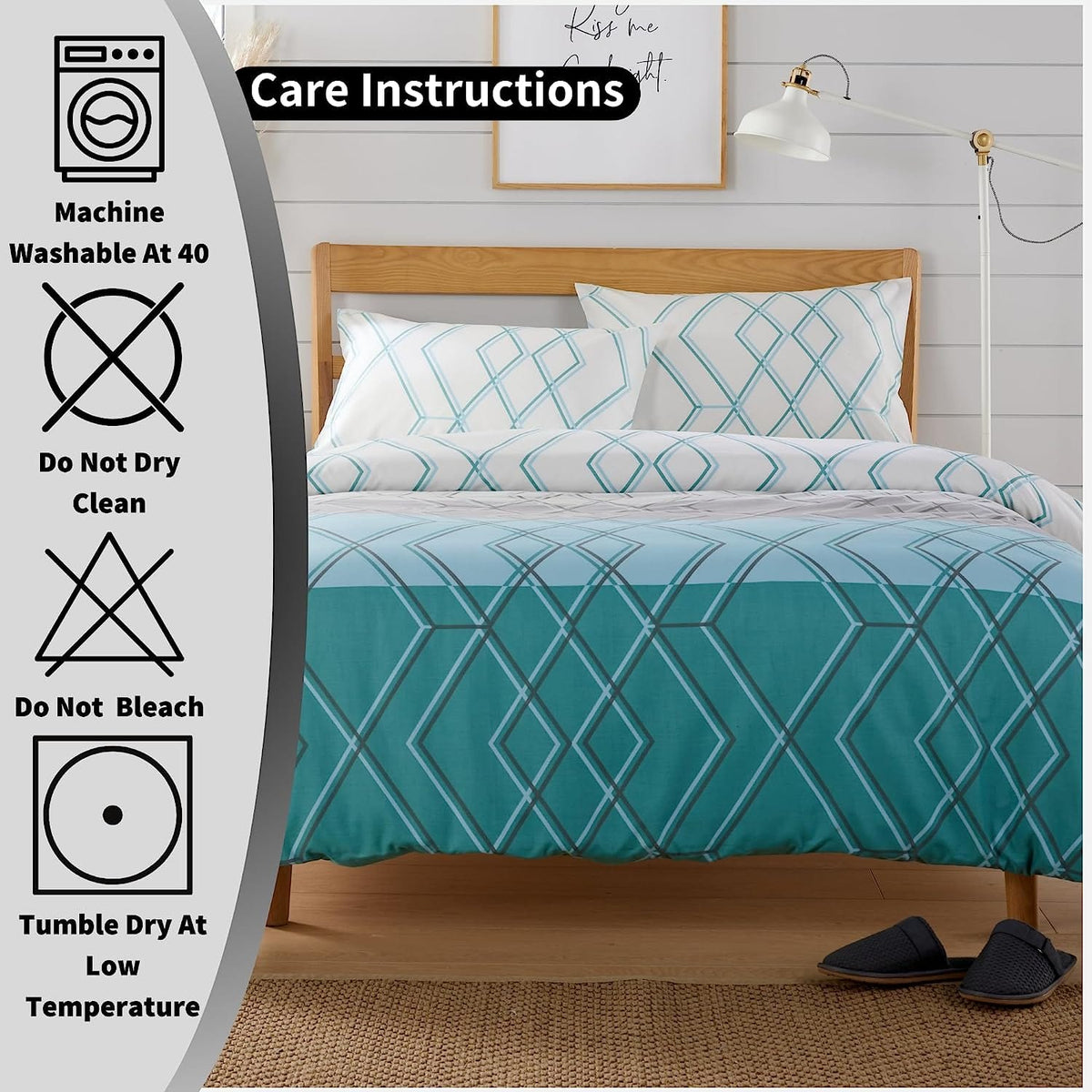 Olivia Rocco Havanna Geo Reversible Cotton Blend Duvet Cover Set