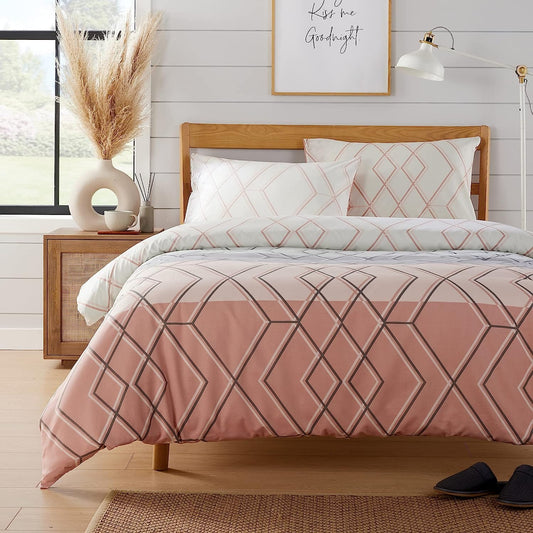 Olivia Rocco Havanna Geo Reversible Cotton Blend Duvet Cover Set