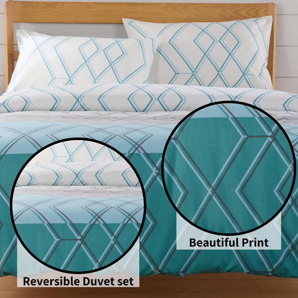 Olivia Rocco Havanna Geo Reversible Cotton Blend Duvet Cover Set