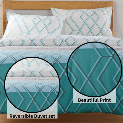 Olivia Rocco Havanna Geo Reversible Cotton Blend Duvet Cover Set