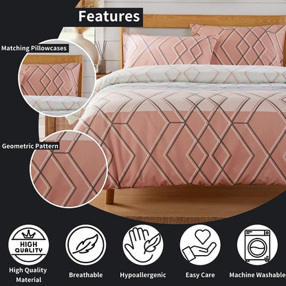 Olivia Rocco Havanna Geo Reversible Cotton Blend Duvet Cover Set