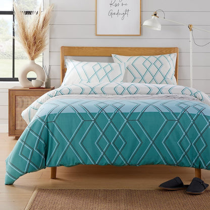 Olivia Rocco Havanna Geo Reversible Cotton Blend Duvet Cover Set