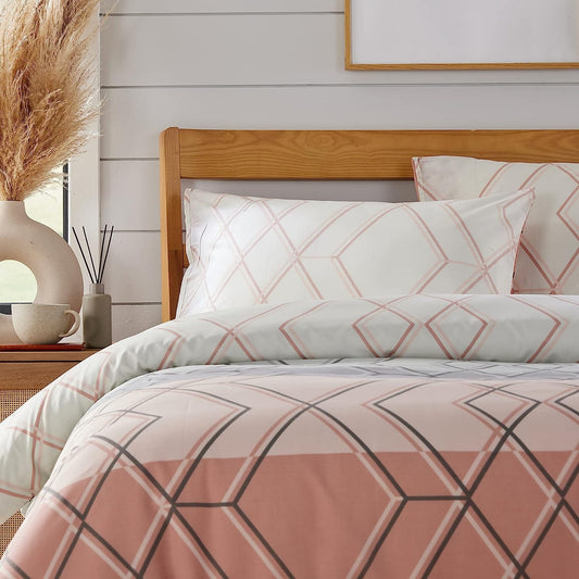 Olivia Rocco Havanna Geo Reversible Cotton Blend Duvet Cover Set