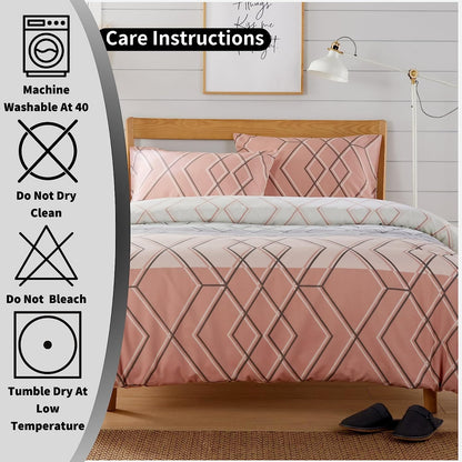 Olivia Rocco Havanna Geo Reversible Cotton Blend Duvet Cover Set