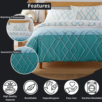 Olivia Rocco Havanna Geo Reversible Cotton Blend Duvet Cover Set