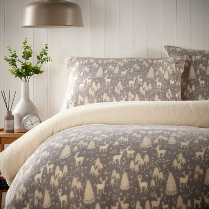 Olivia Rocco Woodland Animals Teddy Fleece Reversible Duvet Cover Set