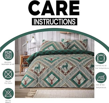 Olivia Rocco Stag Print Reversible Polycotton Duvet Cover Set