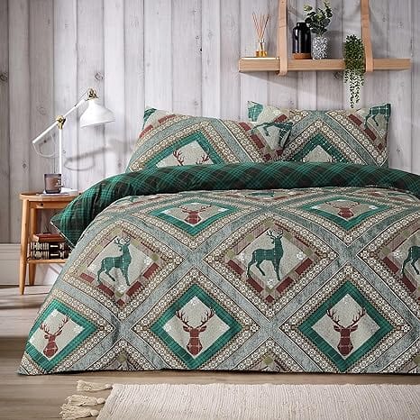 Olivia Rocco Stag Print Reversible Polycotton Duvet Cover Set