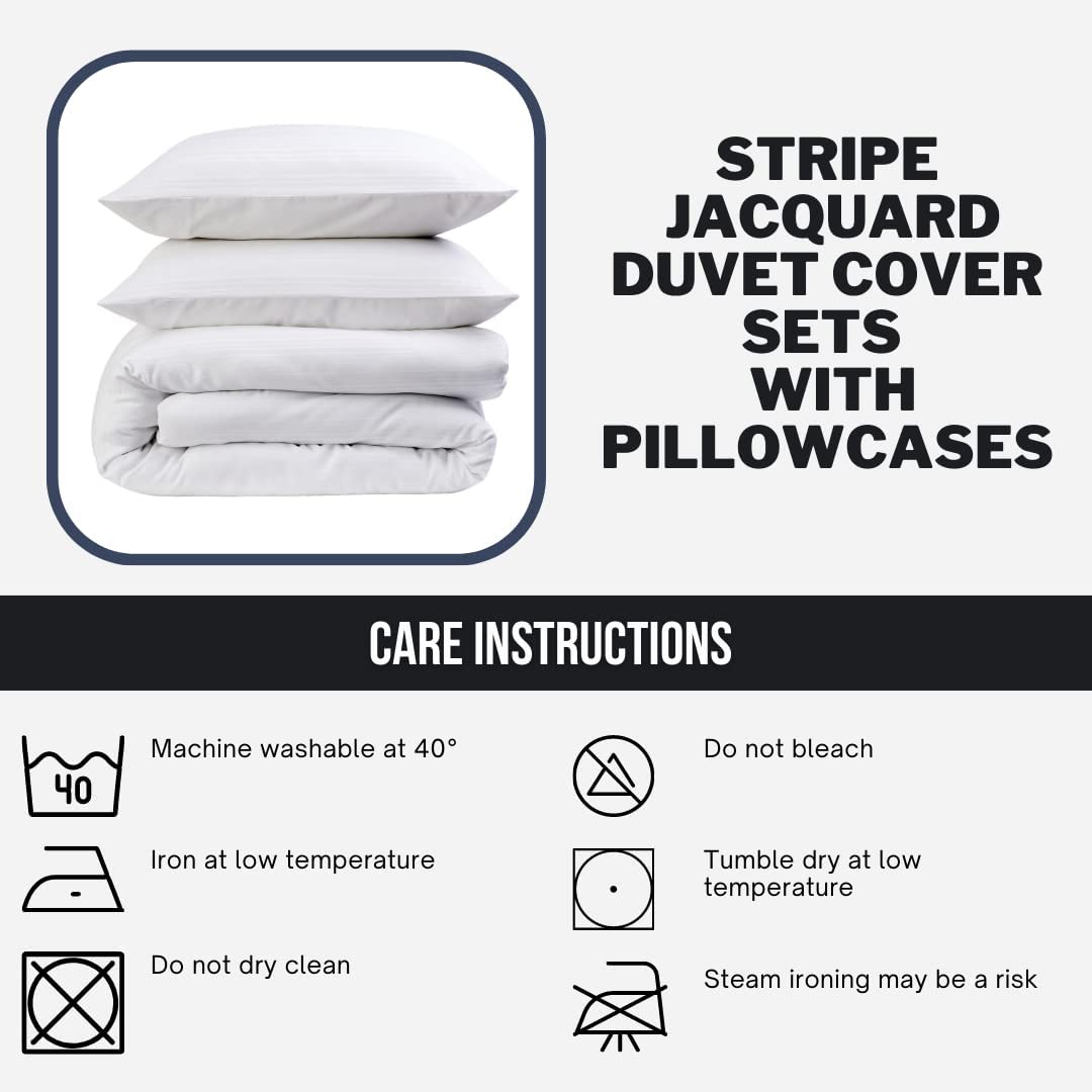 Olivia Rocco Stripe Jacquard Reversible Cotton Blend Duvet Cover Set with Pillowcases