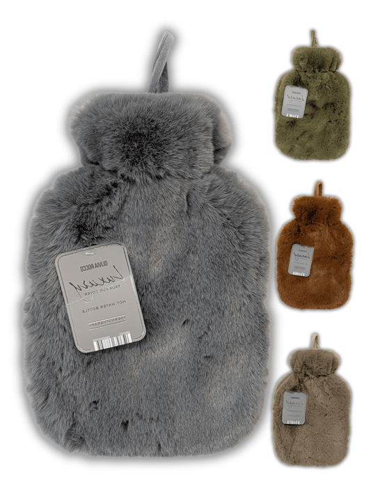 Olivia Rocco Faux Fur Hot Water Bottle 2 Litre