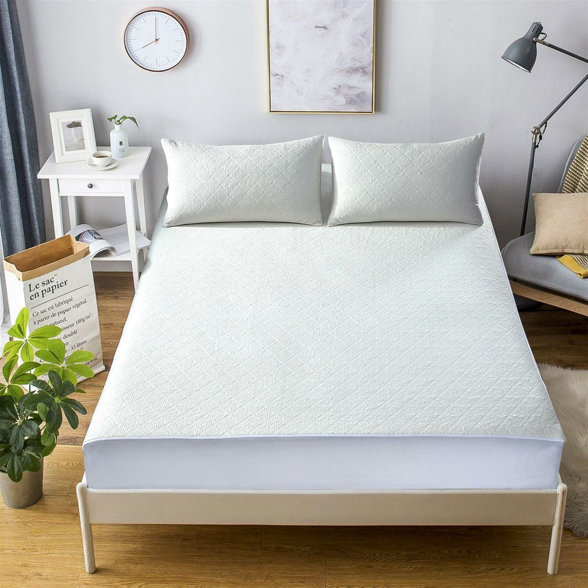 Olivia Rocco Bamboo Quilted Waterproof Mattress Protector 30 cm Deep