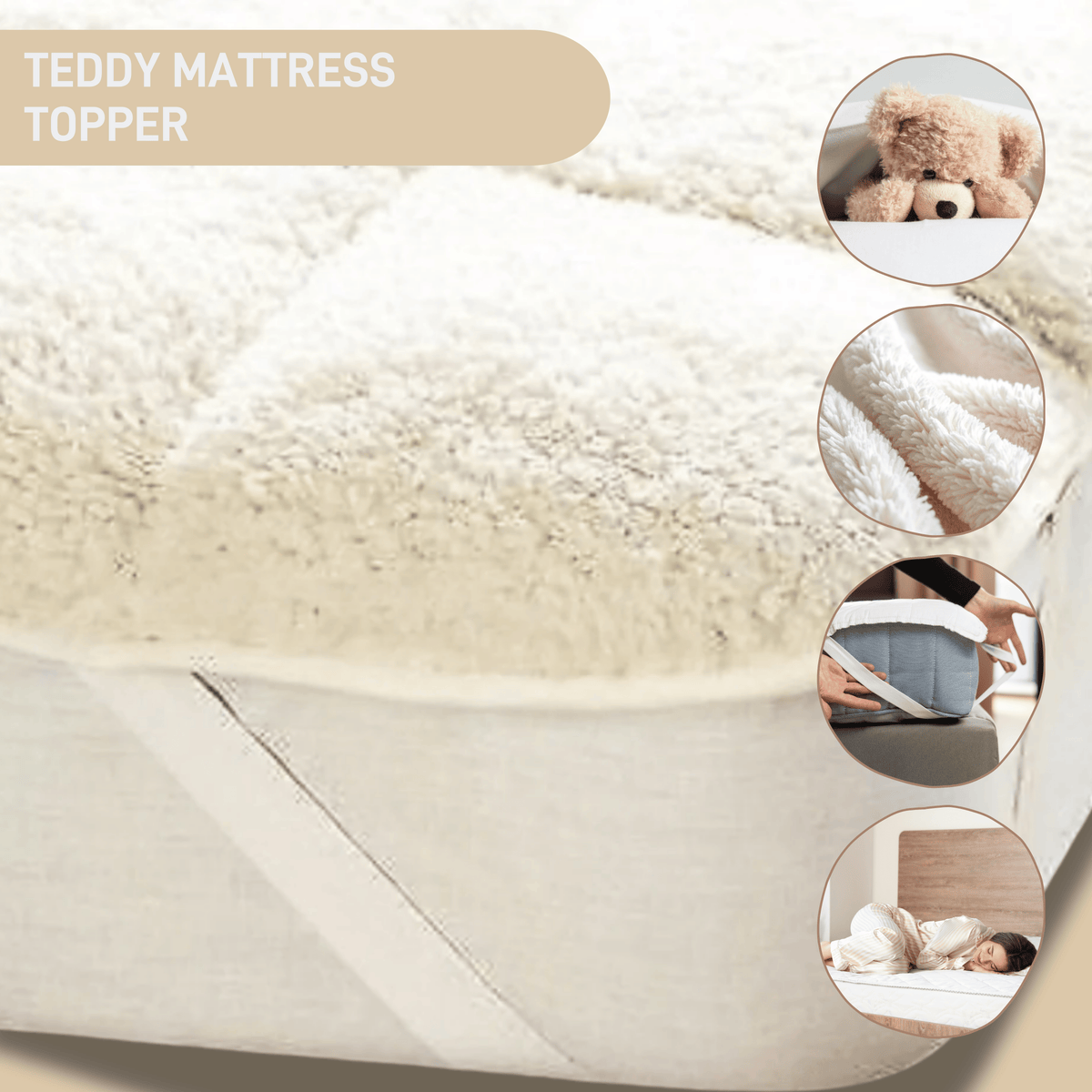 Olivia Rocco Supreme Comfort Dual-Sided Teddy Mattress Topper