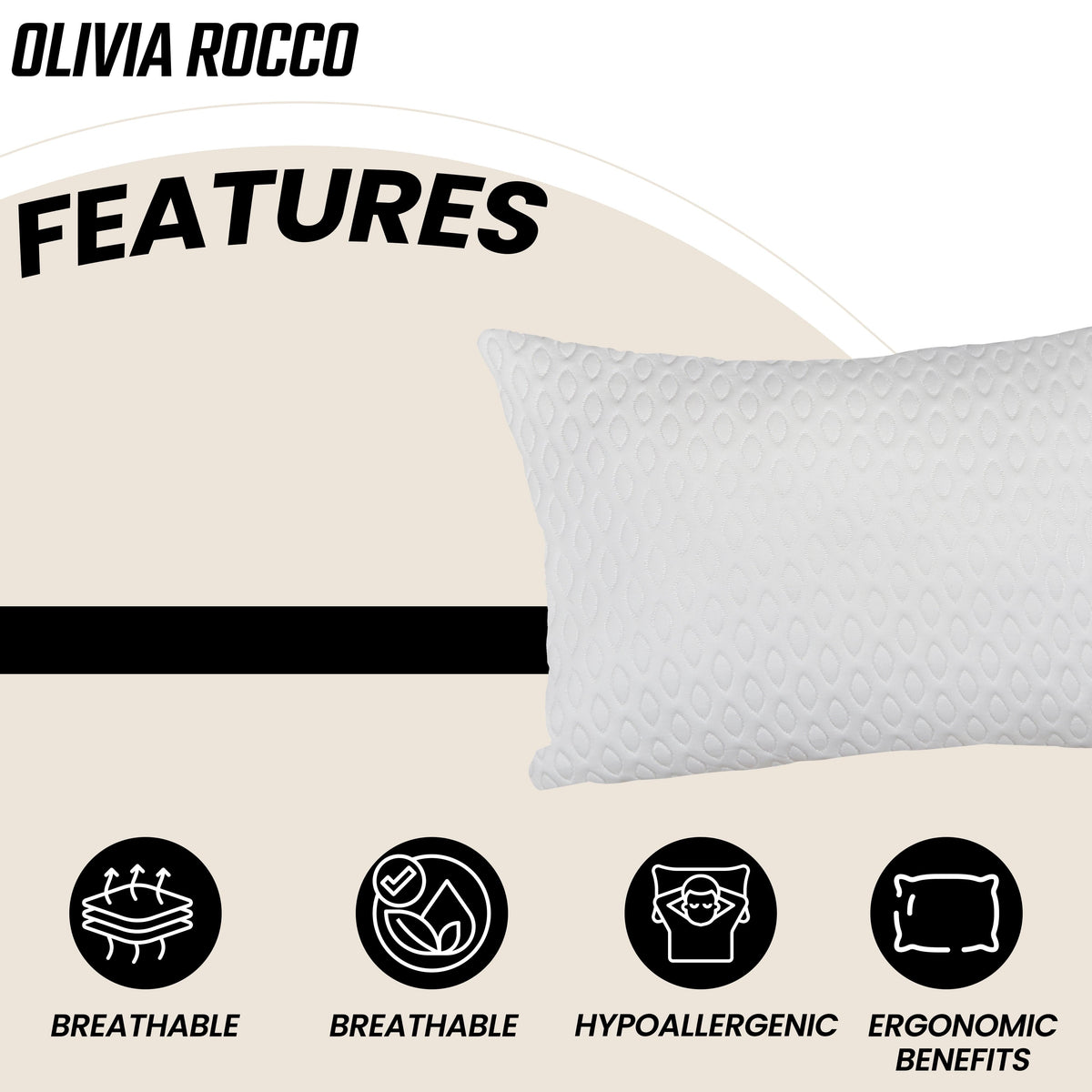 Olivia Rocco Air Flow Side Sleeper Pillow with Cooling Fabric 50 x 70 cm