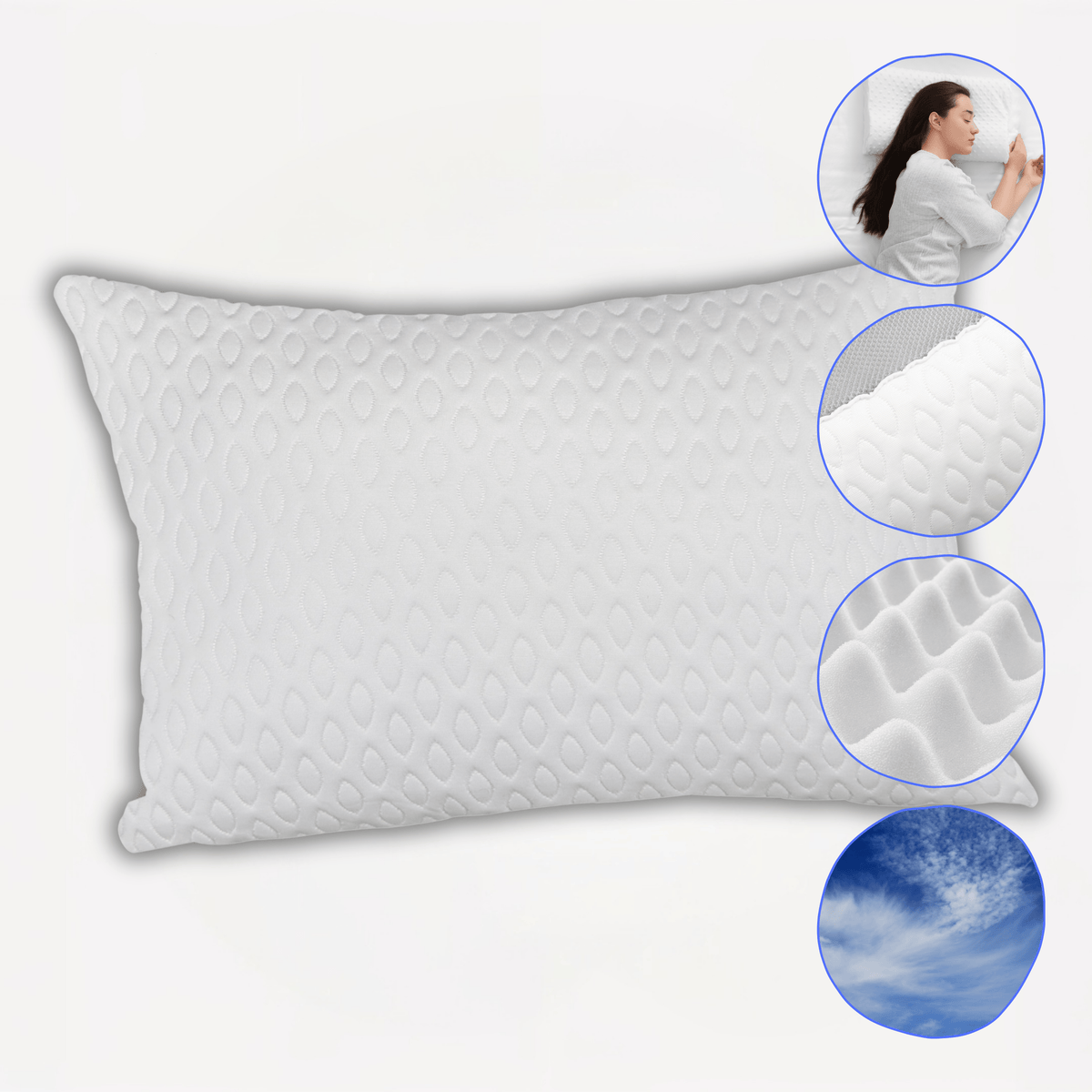 Olivia Rocco Air Flow Side Sleeper Pillow with Cooling Fabric 50 x 70 cm