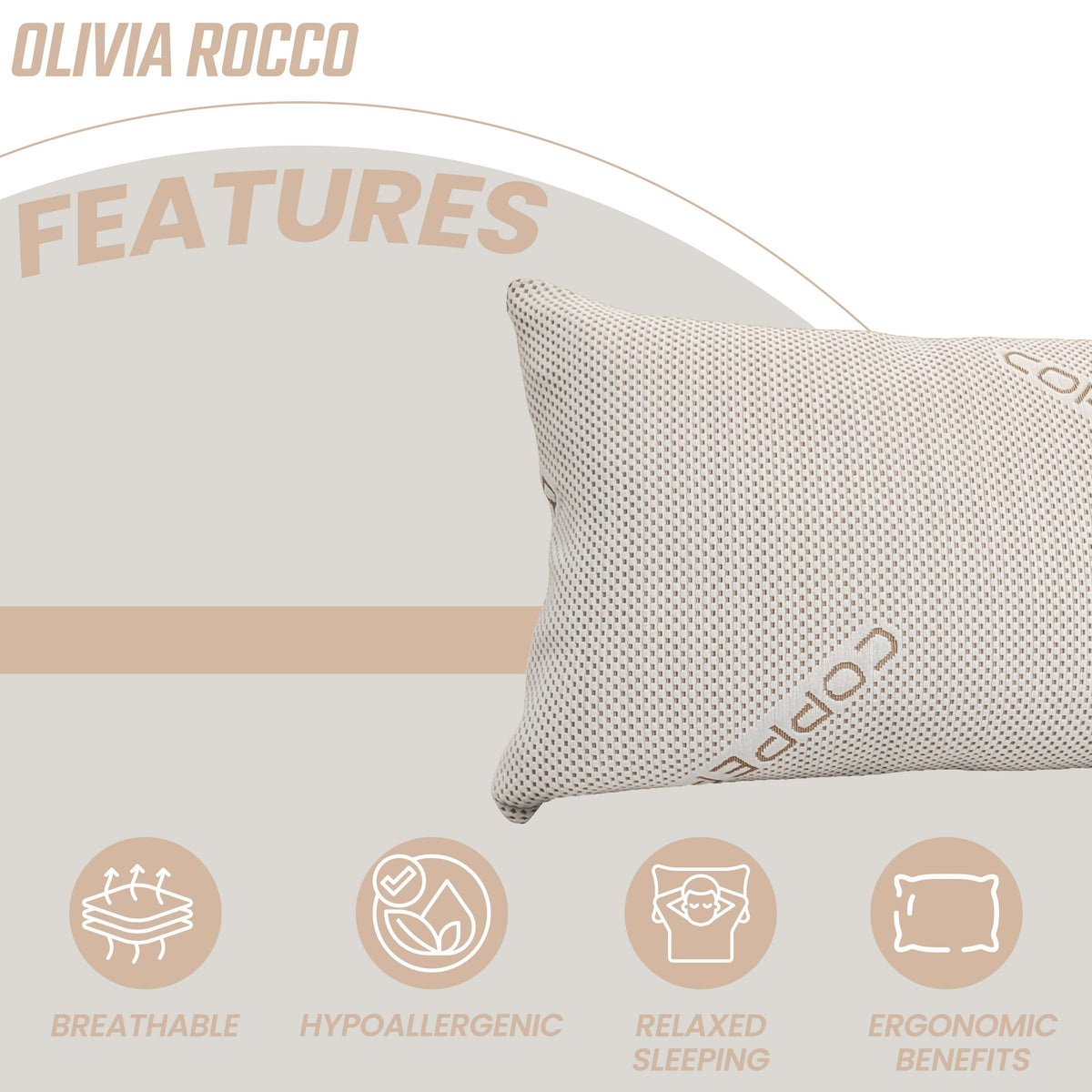 Olivia Rocco Copper Infused Shredded Memory Foam Pillow 50 x 75 cm