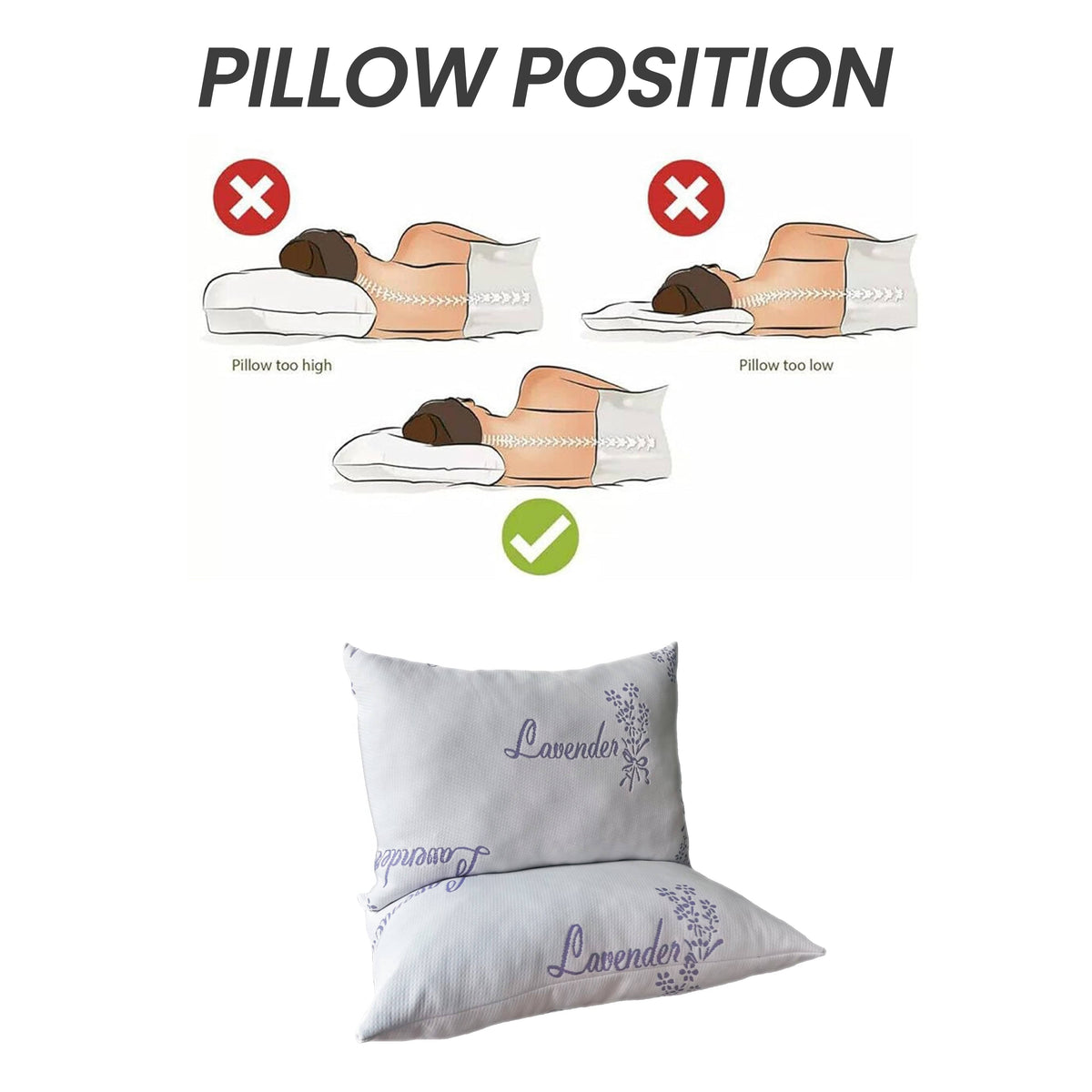 Olivia Rocco Lavender Infused Hotel Pillow Medium Support 50 x 75 cm