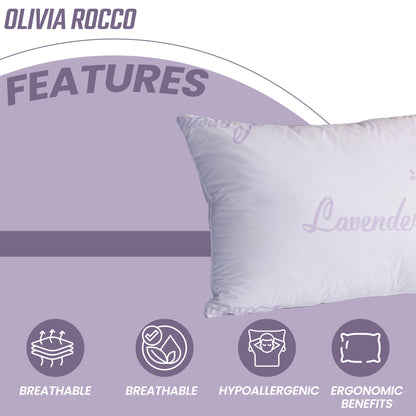 Olivia Rocco Lavender Infused Hotel Pillow Medium Support 50 x 75 cm