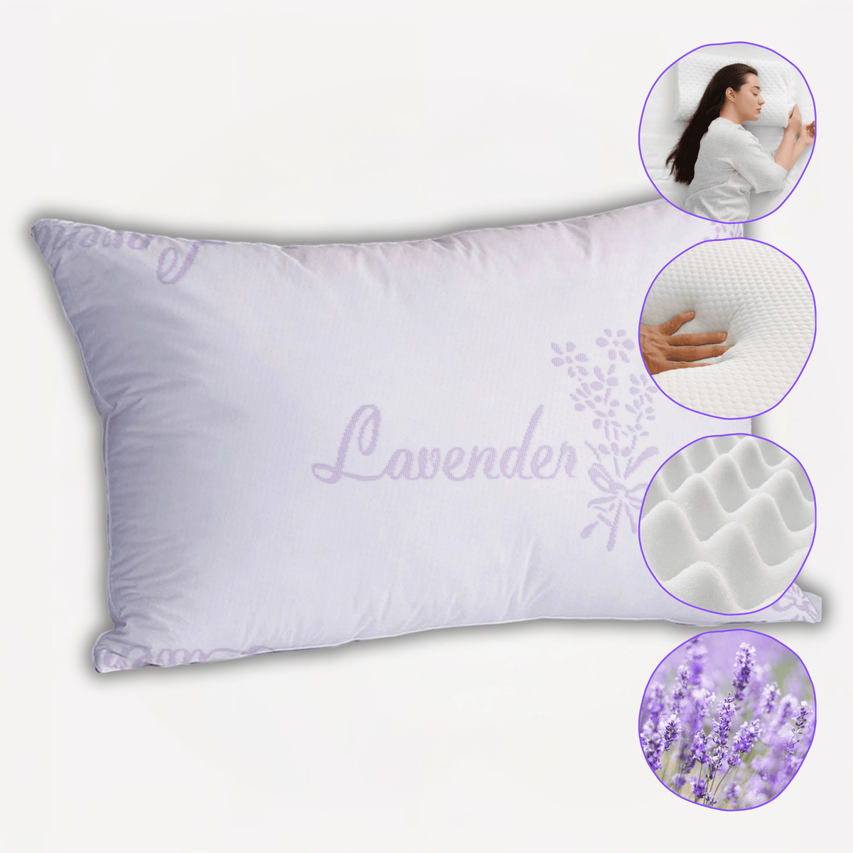 Olivia Rocco Lavender Infused Hotel Pillow Medium Support 50 x 75 cm