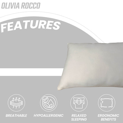 Olivia Rocco Memory Foam & Fibre Pillow Medium Support 50 x 75 cm