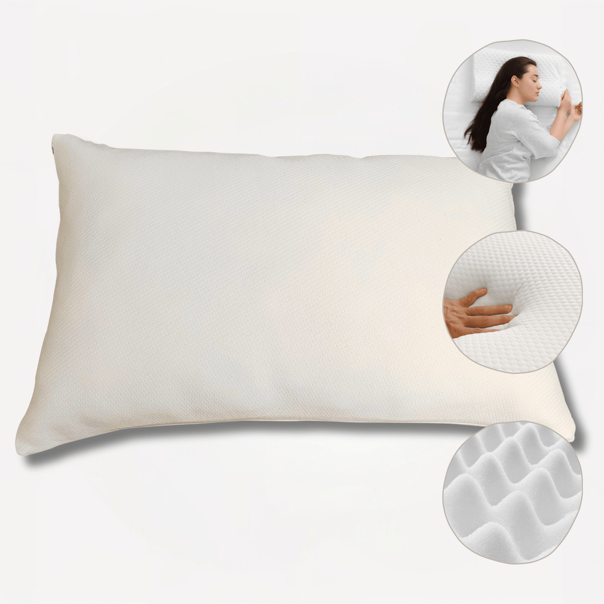 Olivia Rocco Memory Foam & Fibre Pillow Medium Support 50 x 75 cm