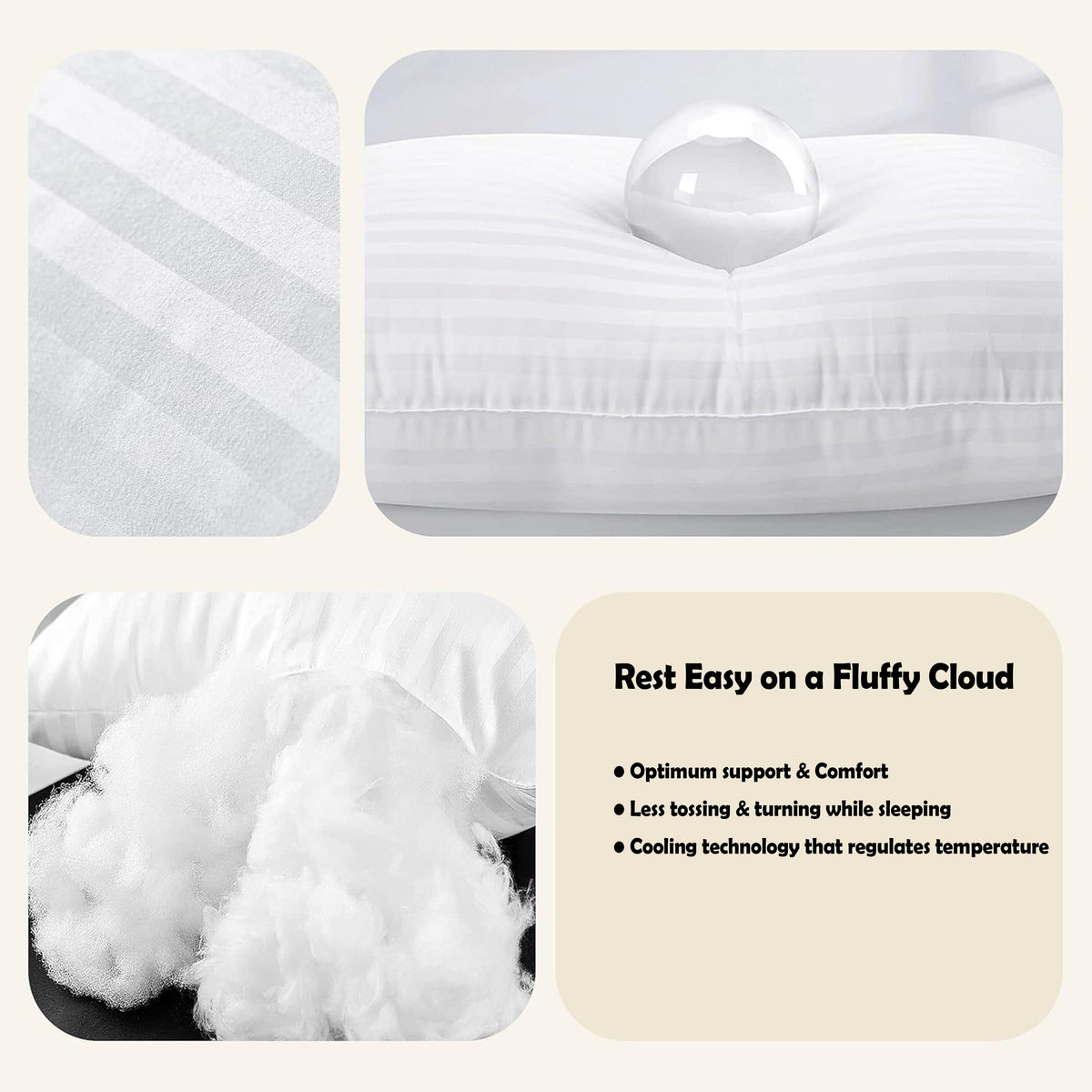 Olivia Rocco Hollowfibre Hotel Pillows Pack of 2