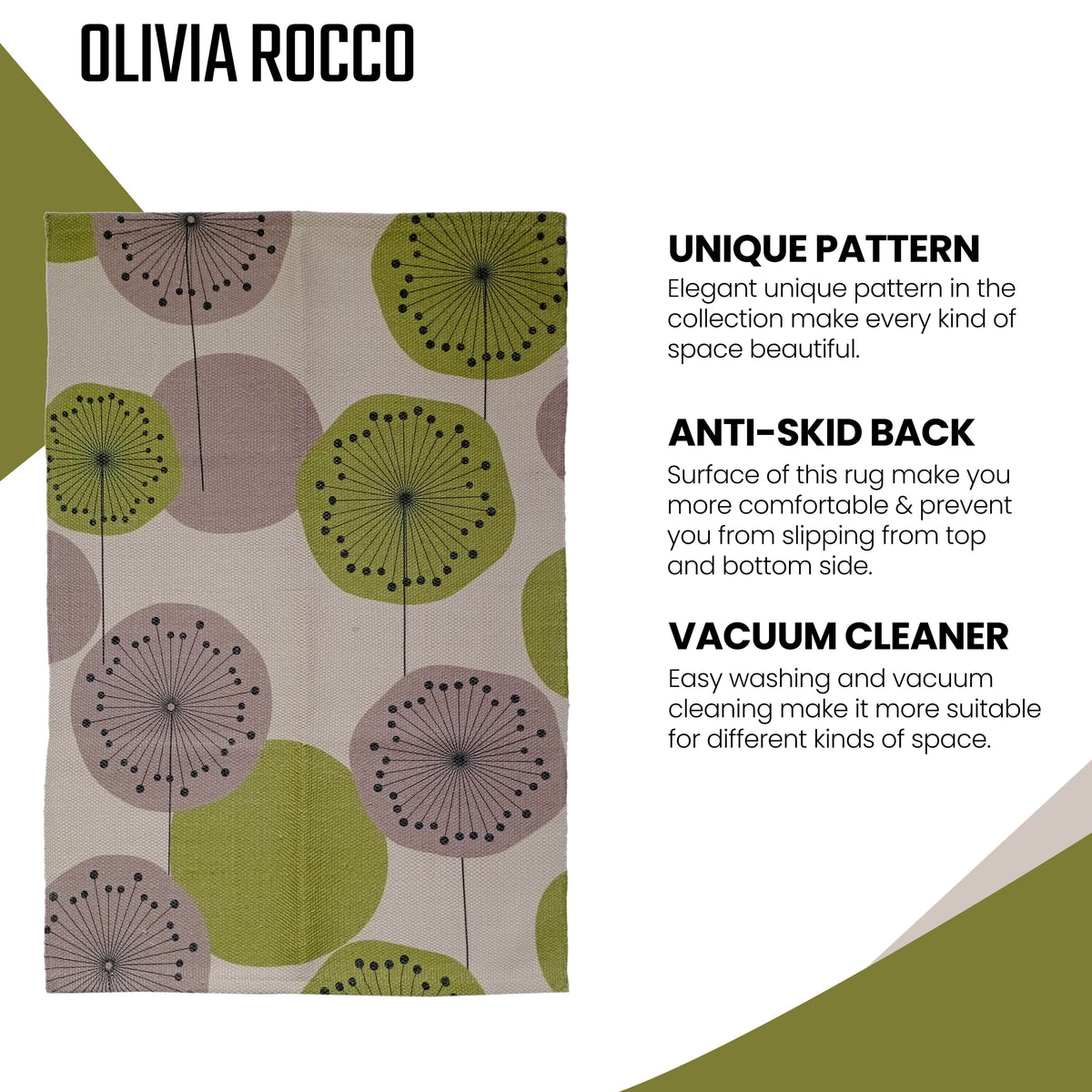 Olivia Rocco Flor Printed Non-Slip Rug