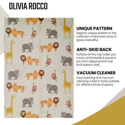 Olivia Rocco Safari Animal Print Non-Slip Rug 60 x 90 cm