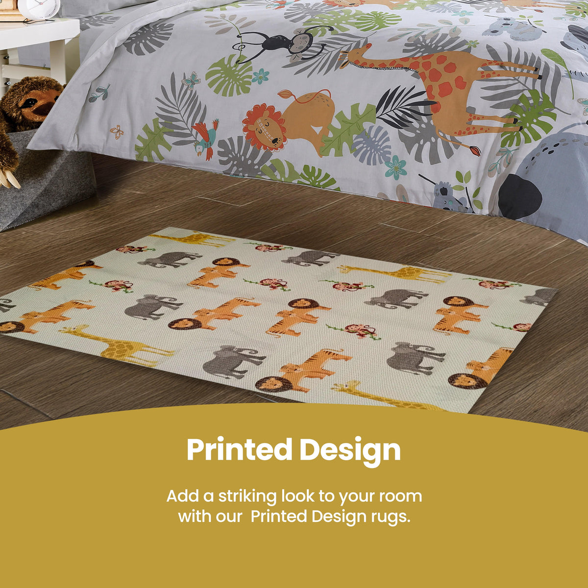 Olivia Rocco Safari Animal Print Non-Slip Rug 60 x 90 cm