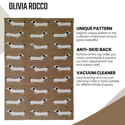 Olivia Rocco Sausage Dog Non-Slip Rug 60 x 90 cm