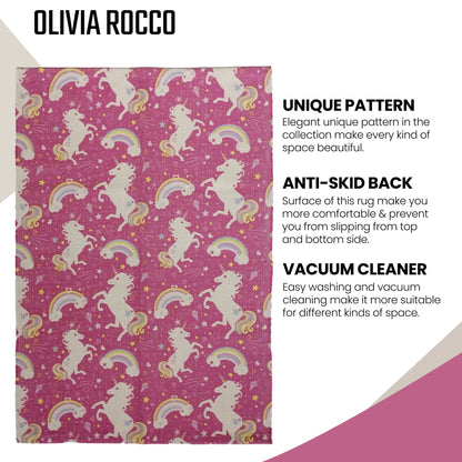 Olivia Rocco Unicorn Non-Slip Rug 60 x 90 cm