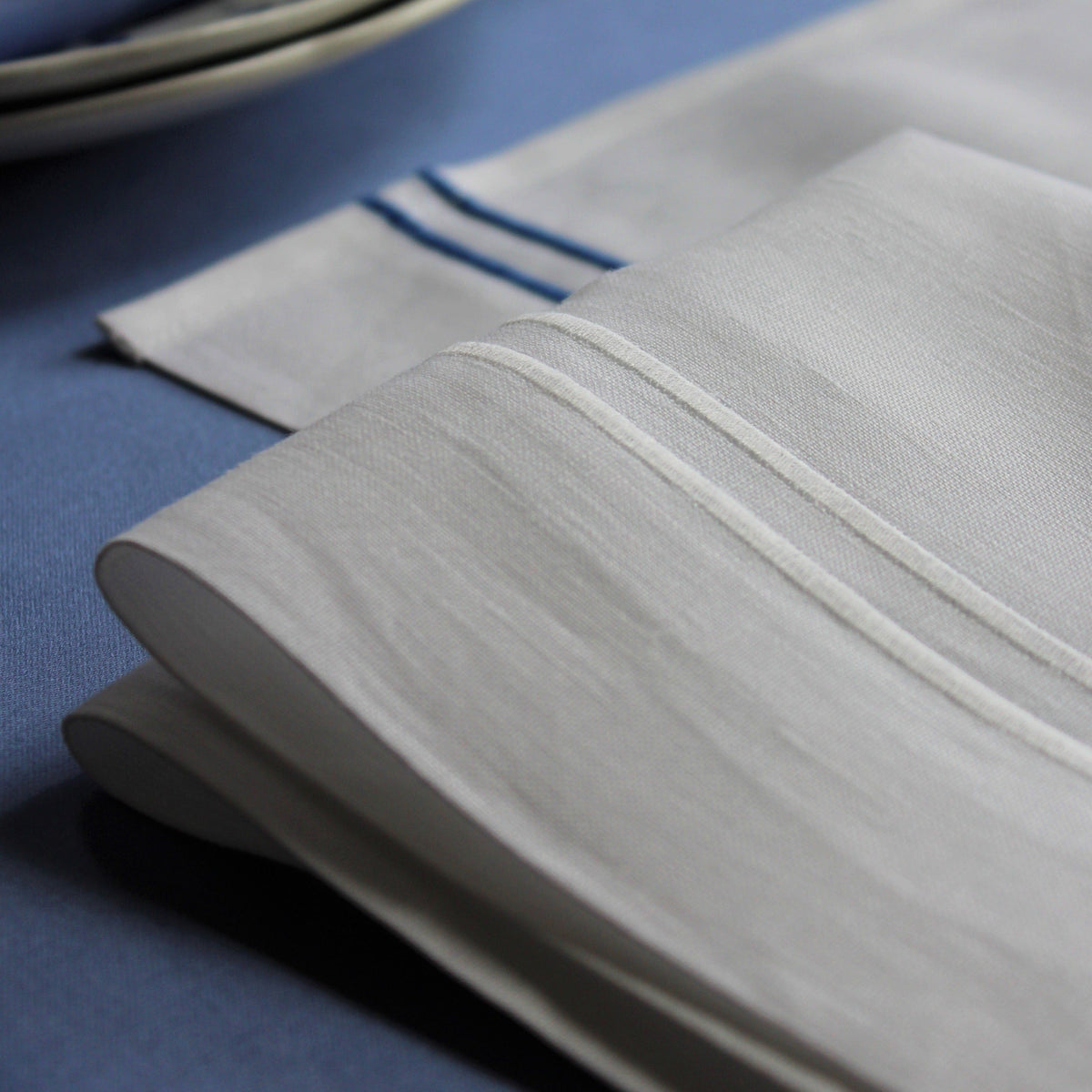 Dormitory Stockholm White Corded Linen Napkin, 56 x 56 cm