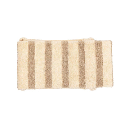 Beige and brown striped backstrap on a white background
