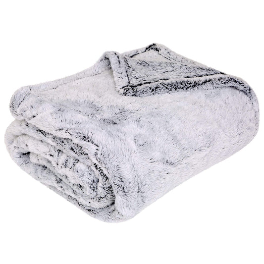 Oversized Grey Shimmer Super Soft Fleece Throw Blanket for Sofa Bed Home Decor Luxury by OLIVIA ROCCO