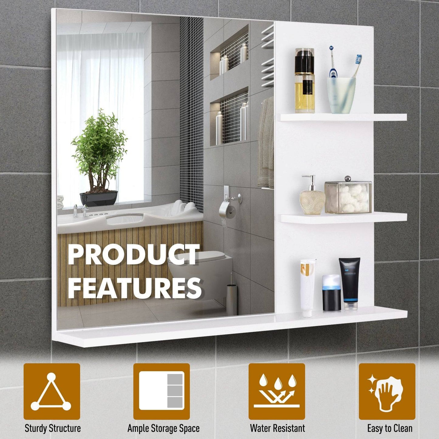 🪞 Kleankin Modern Bathroom Mirror ✨ Stylish Wall Mount Design