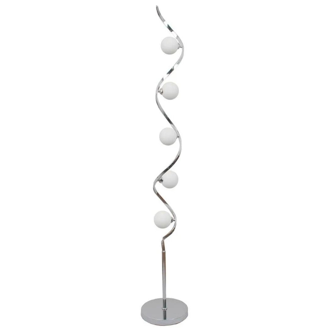 Pagazzi Bombo 5 Light Floor Lamp Polished Chrome with Opal Glass 160 cm