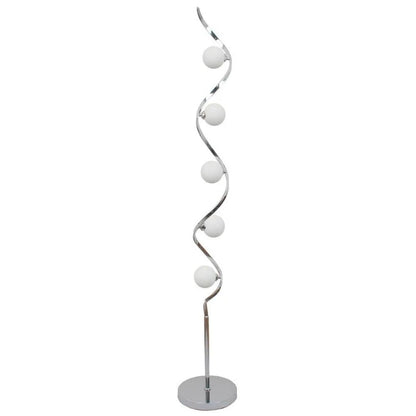 Pagazzi Bombo 5 Light Floor Lamp Polished Chrome with Opal Glass 160 cm