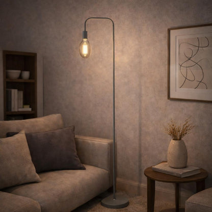 Pagazzi Knox Exposed Bulb Floor Lamp Matt Grey 151 cm
