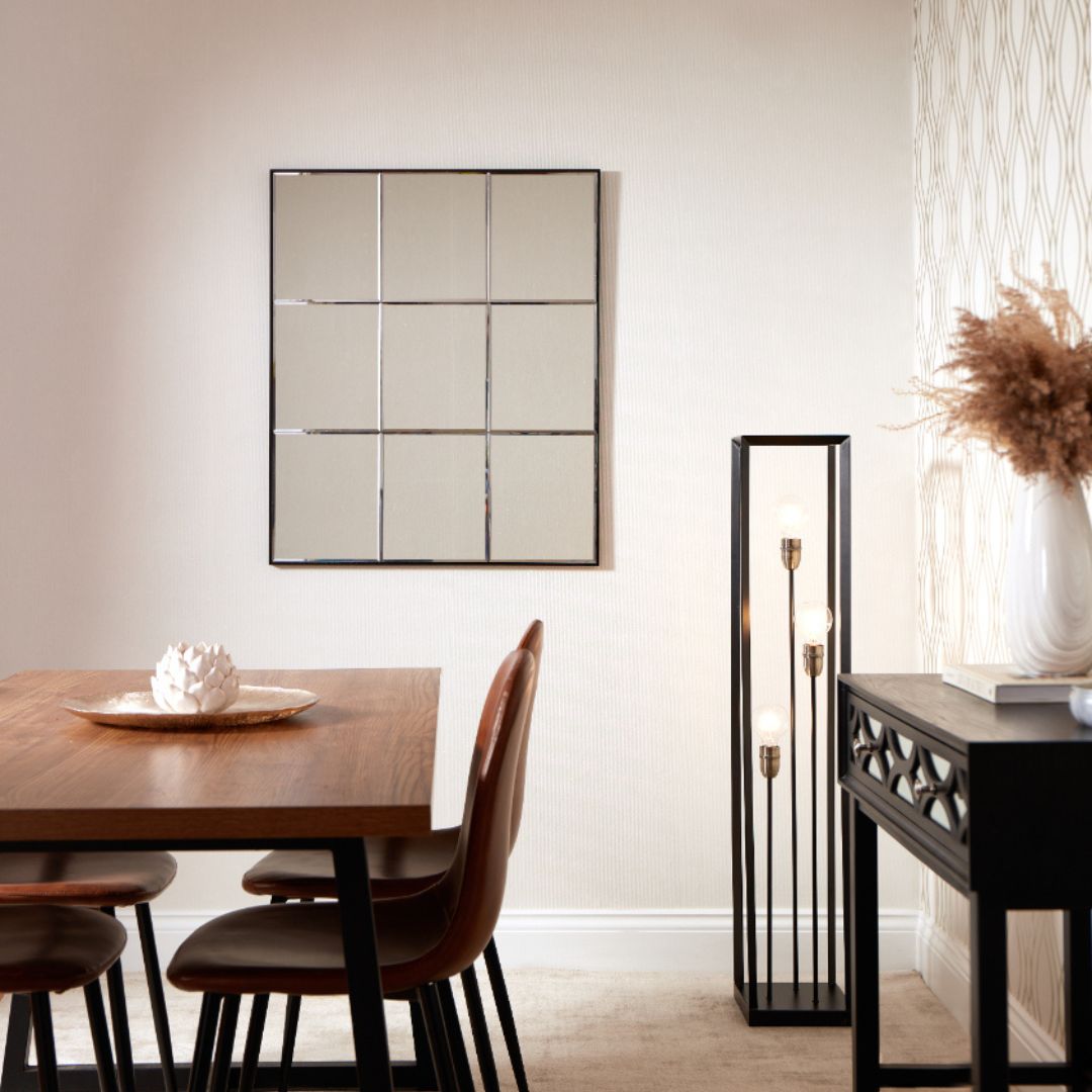 Pagazzi Sully 3 Light Caged Floor Lamp Matt Black 120 cm