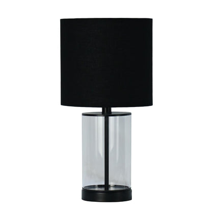 Pagazzi Adelia Small Glass Table Lamp with Black Shade 50 cm