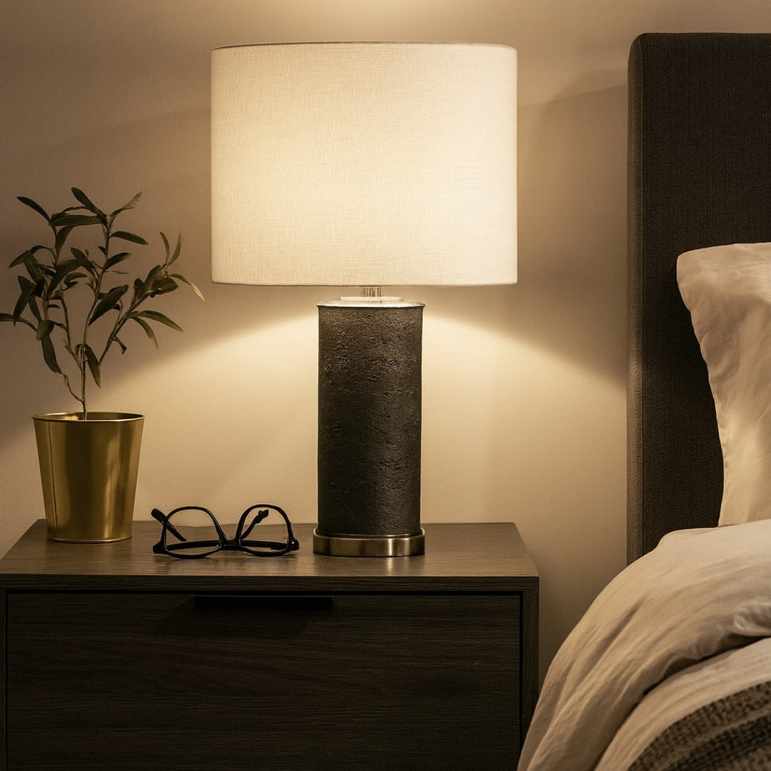 Pagazzi Marcelline Table Lamp Grey & Antique Silver 60 cm
