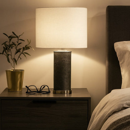 Pagazzi Marcelline Table Lamp Grey & Antique Silver 60 cm